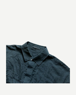 Berluti Anthracite Linen Short Sleeve Shirt