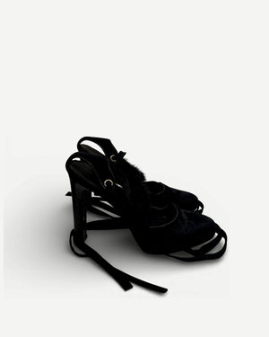 Gucci FW04 by Tom Ford Mink Fur Strap Python Leather Campaign Heels