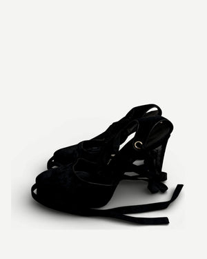 Gucci FW04 by Tom Ford Mink Fur Strap Python Leather Campaign Heels