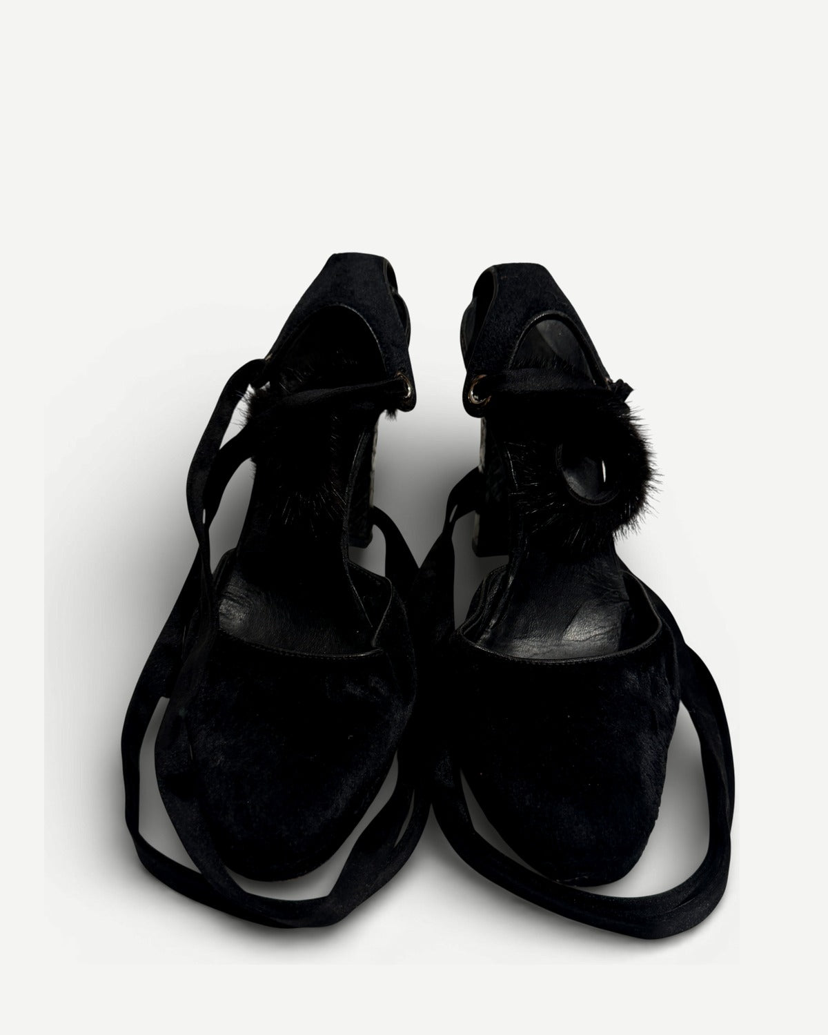 Gucci FW04 by Tom Ford Mink Fur Strap Python Leather Campaign Heels