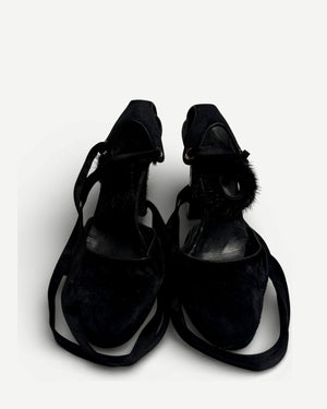 Gucci FW04 by Tom Ford Mink Fur Strap Python Leather Campaign Heels