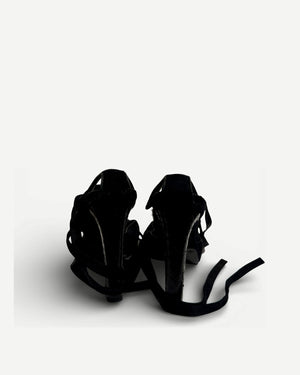 Gucci FW04 by Tom Ford Mink Fur Strap Python Leather Campaign Heels