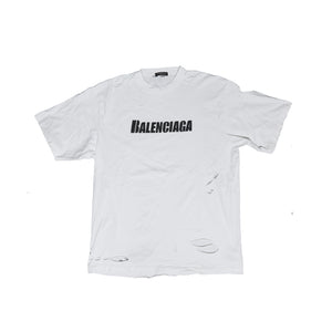 Balenciaga SS21 Destroyed Oversized Logo T-Shirt