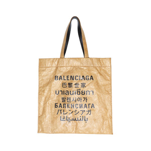 Balenciaga Logo Print Coated Paper Tote Bag