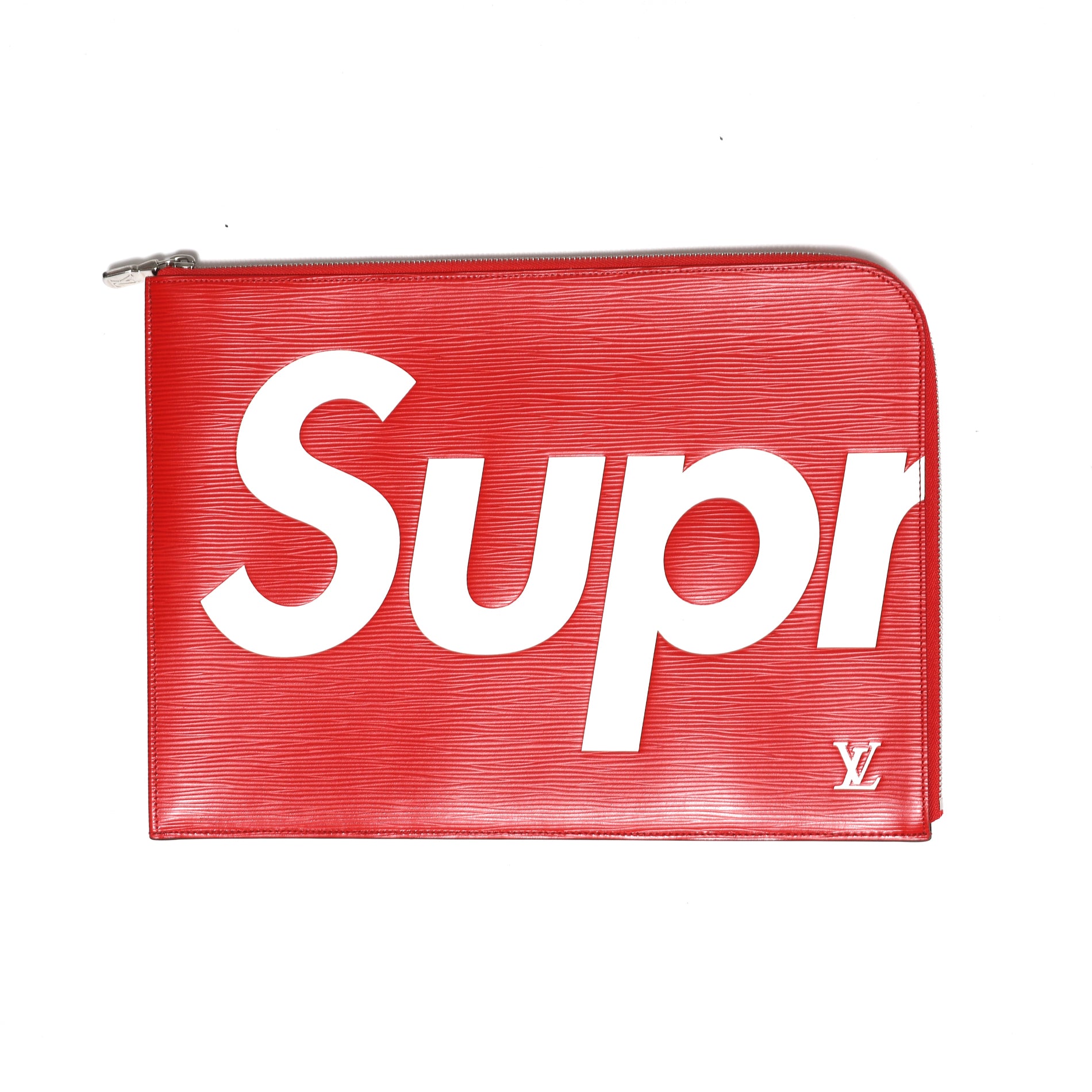 Louis Vuitton Supreme FW17 Epi Leather Logo Clutch - Ākaibu Store