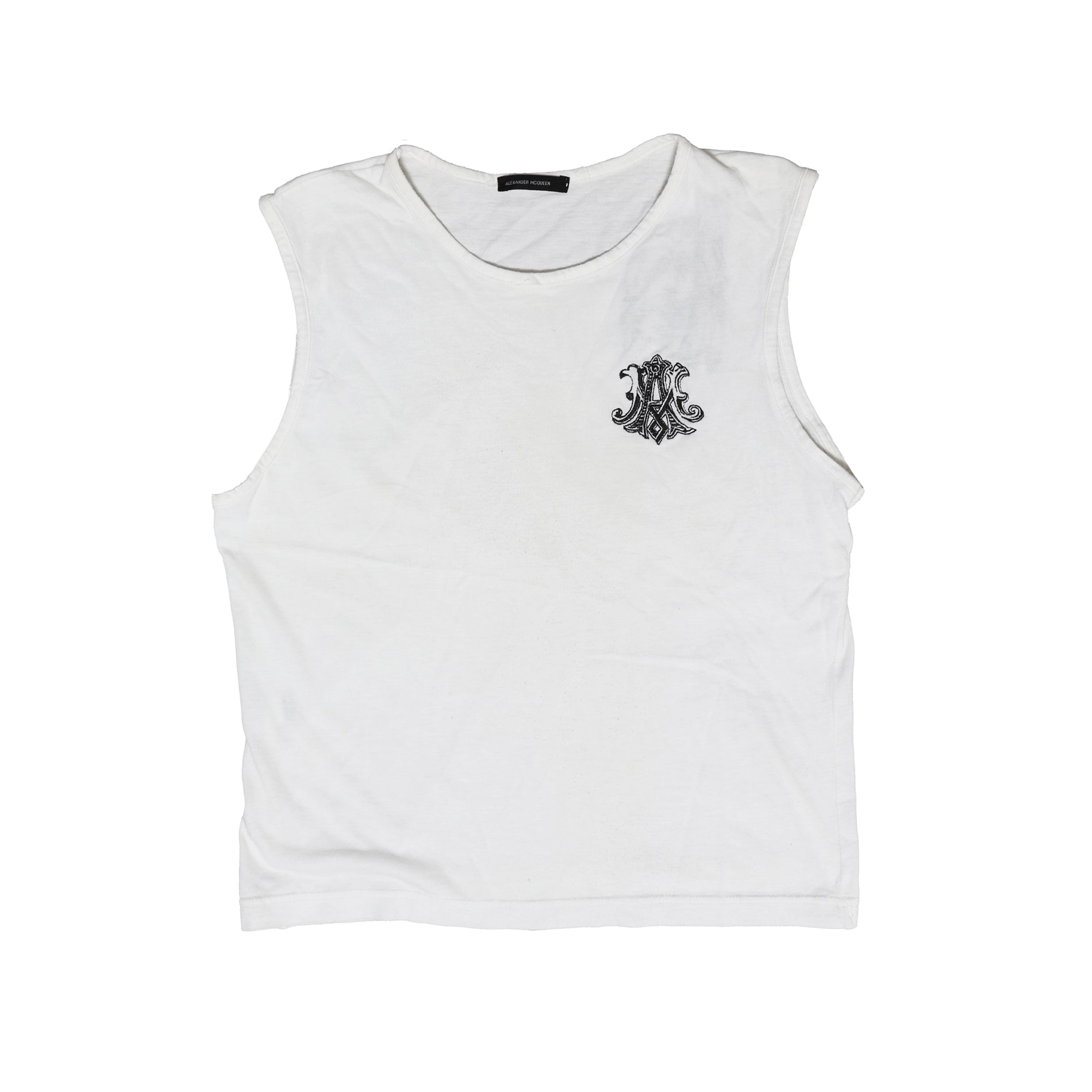 Alexander McQueen SS96 Embroidered White Tank Top