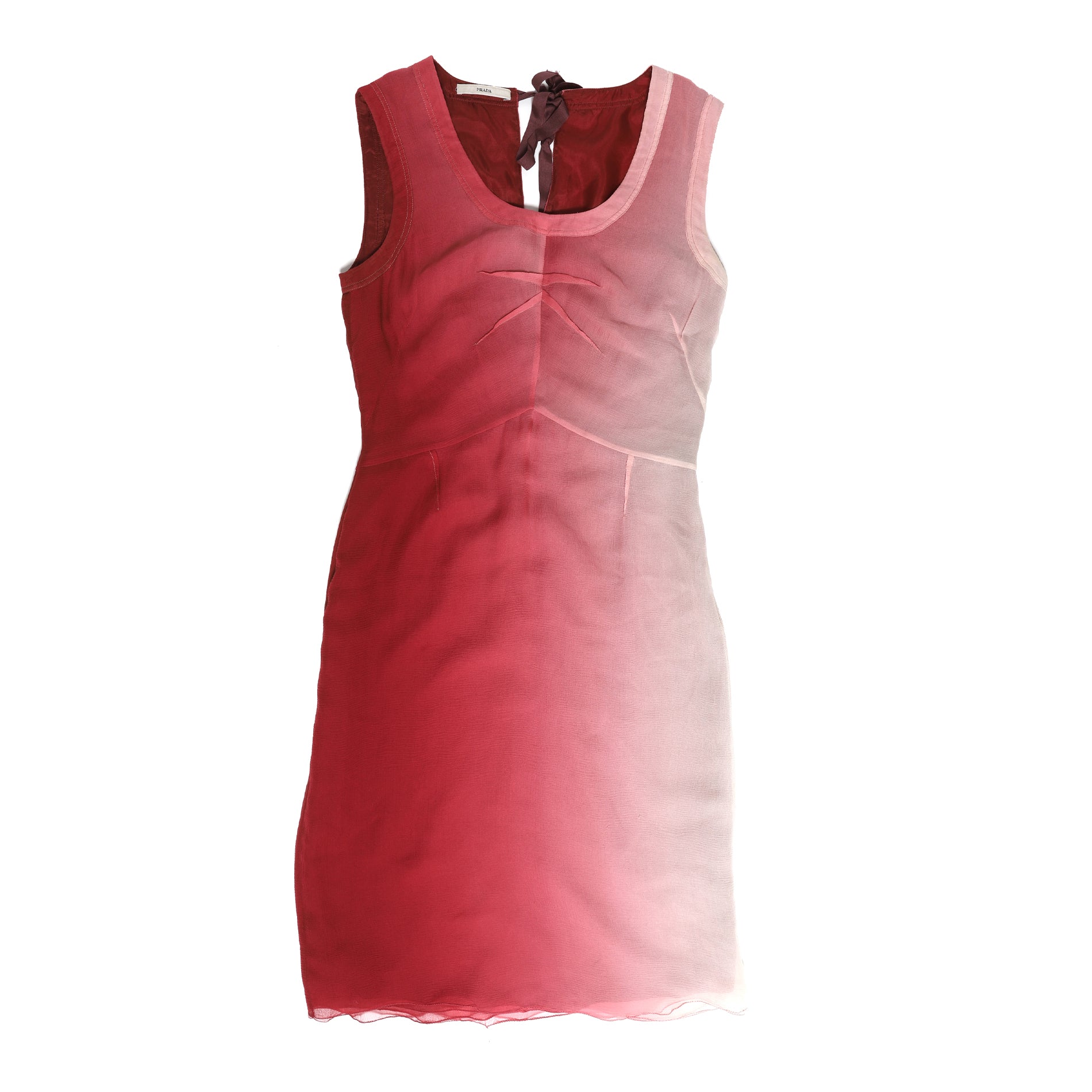 open lace back dress Prada Gradient Dyed Silk Dress