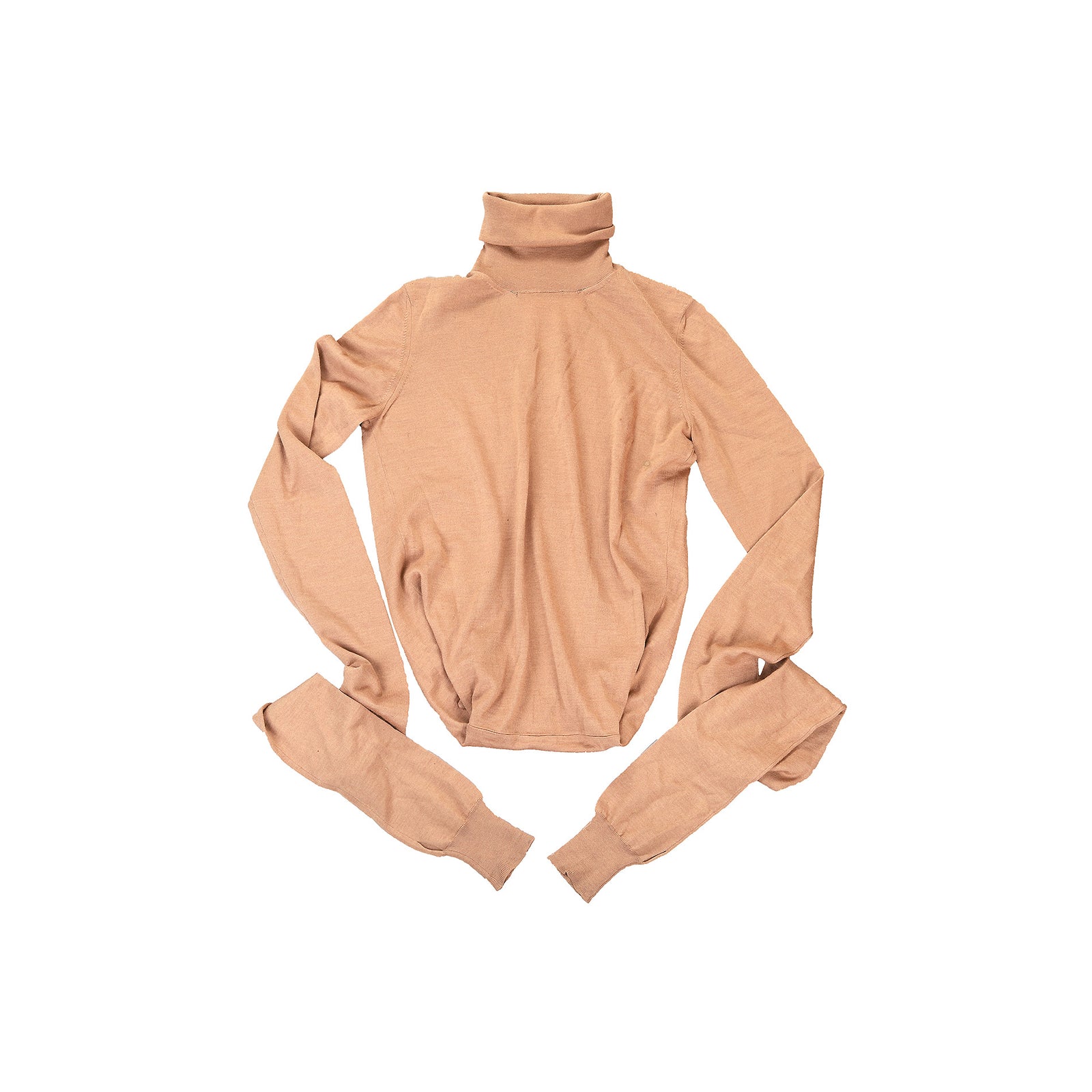 Maison Martin Margiela FW2010 Elongated Sleeve Back Slit Roll Neck Knit Top