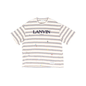 Lanvin Gallery Dept SS22 Striped Paint Splatter Logo T-Shirt
