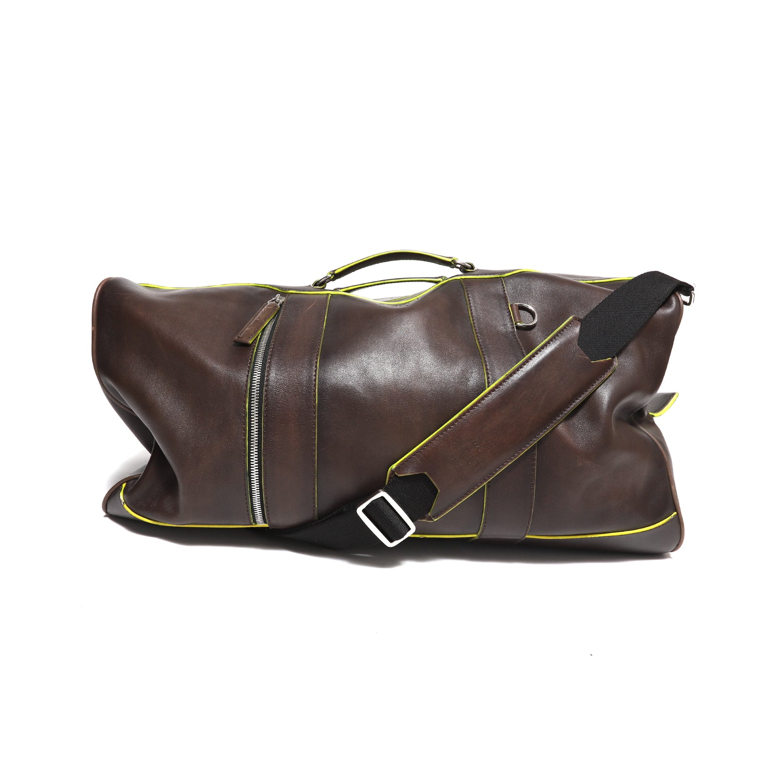 Berluti by Kris Van Assche Neon Mesh Leather Weekender Duffle Bag