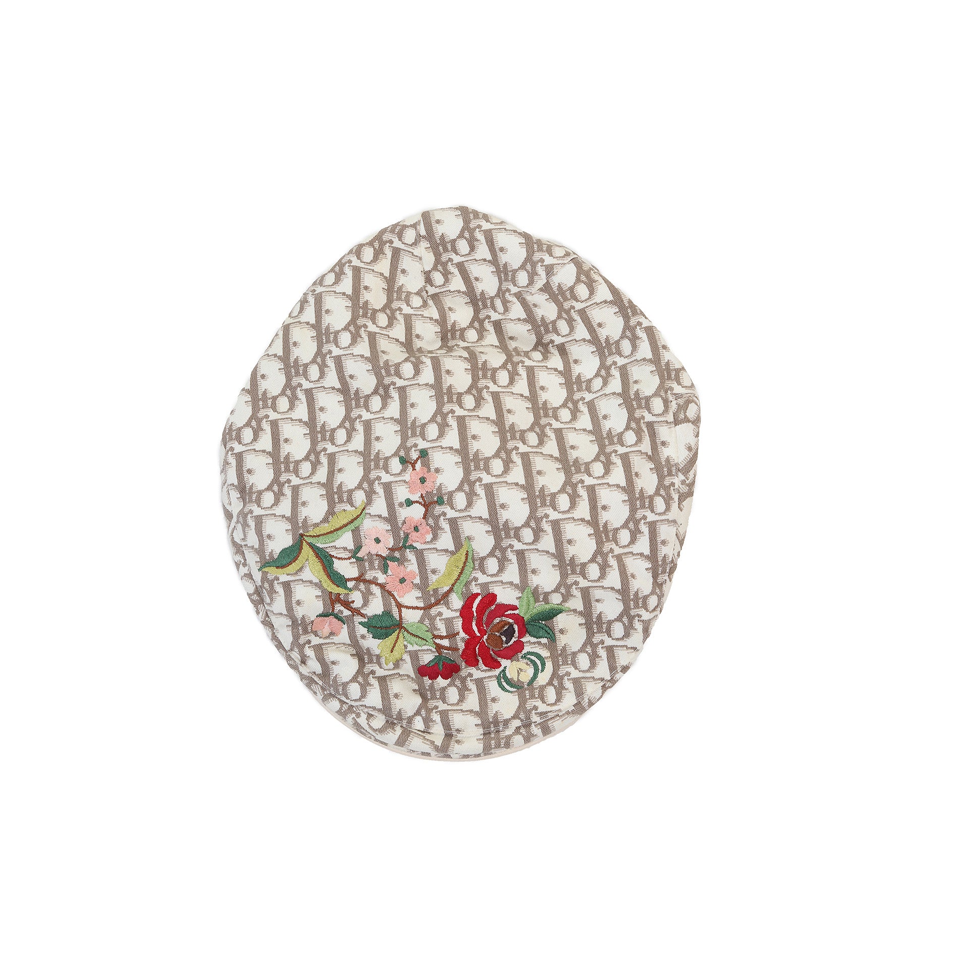 Authentic Christian Dior Rare Galliano Trotter Flower Embroidery Newsboy Cap Dior 2000s by John Gallliano Floral Embroidered Diorissimo  main image 3