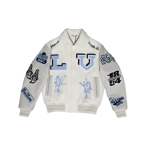 Louis Vuitton FW22 Cream Patched Bunny Varsity Jacket – Ākaibu Store