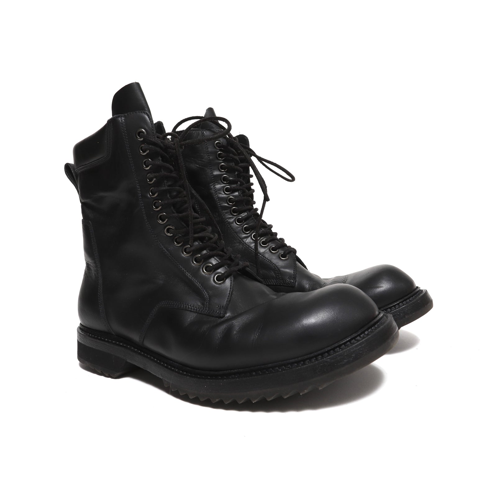 Rick Owens SS15 Goodyear Flex Black Military Combat Boots