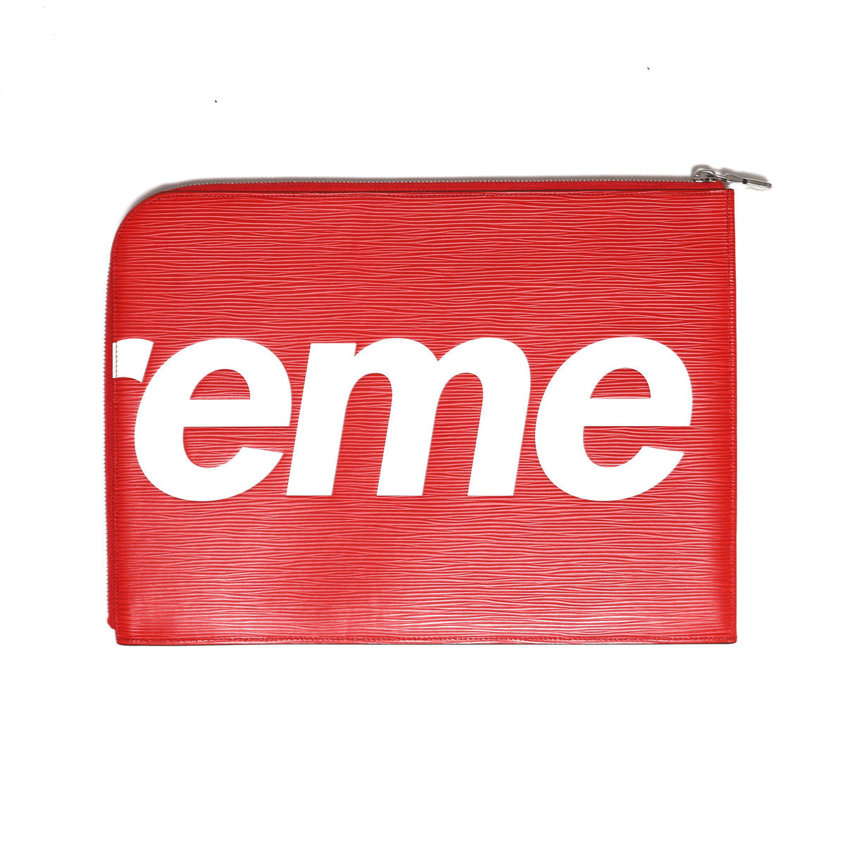 Louis Vuitton Supreme FW17 Epi Leather Logo Clutch