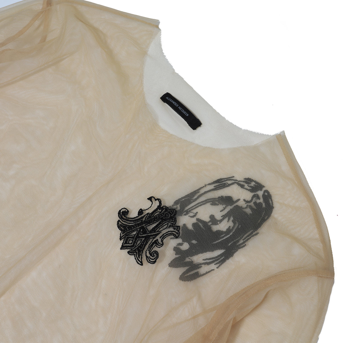 Alexander McQueen SS96 Embroidered Sheer Longsleeve