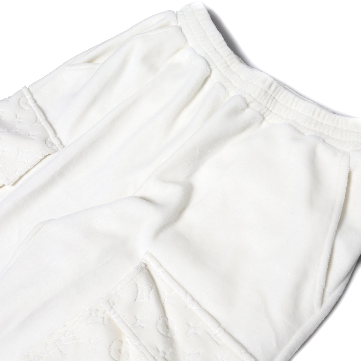 Louis Vuitton SS19 Velvet Monogram Cargo Track Pants
