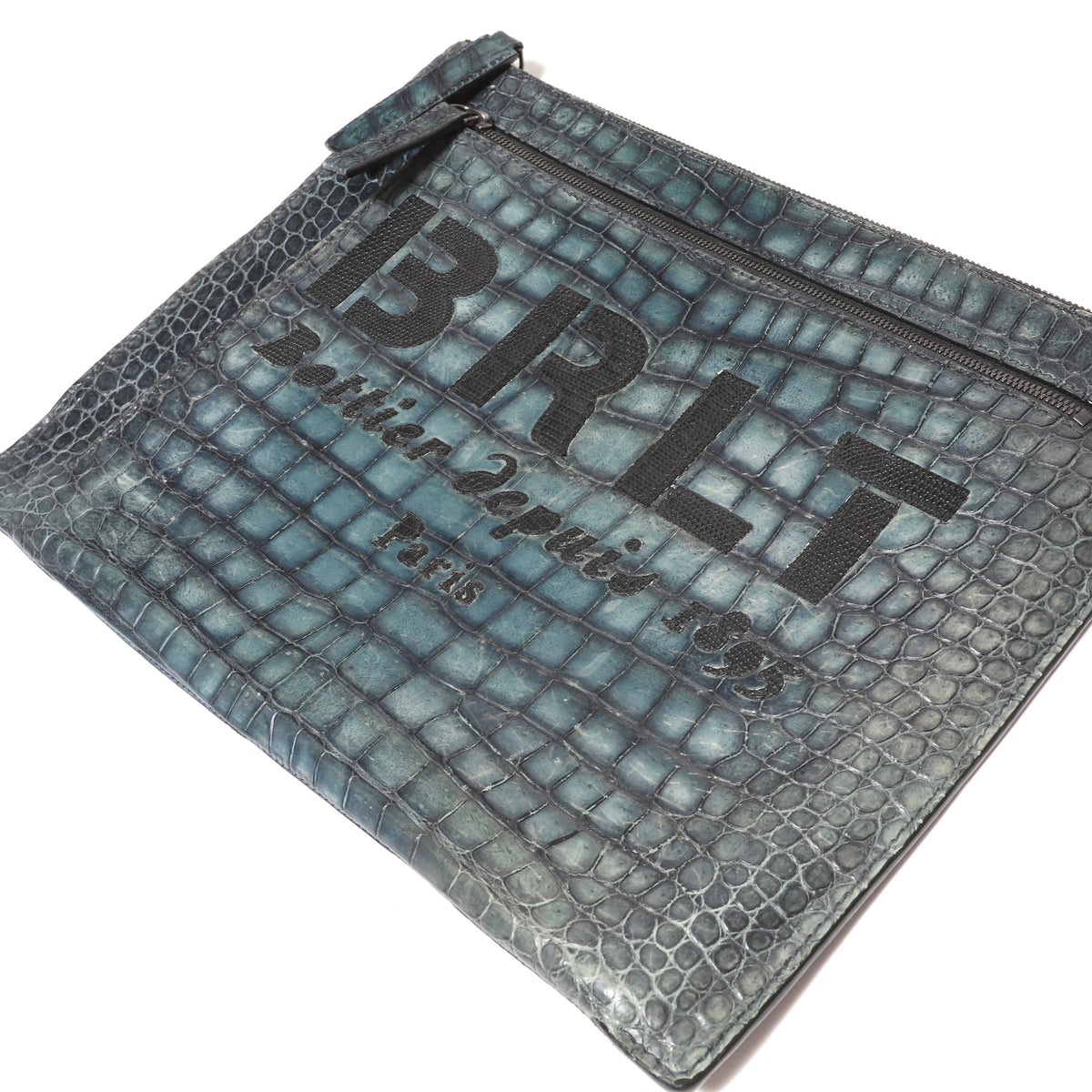 Berluti by Haider Ackermann FW17 Croc Skin Lizard Patch Clutch Prototype