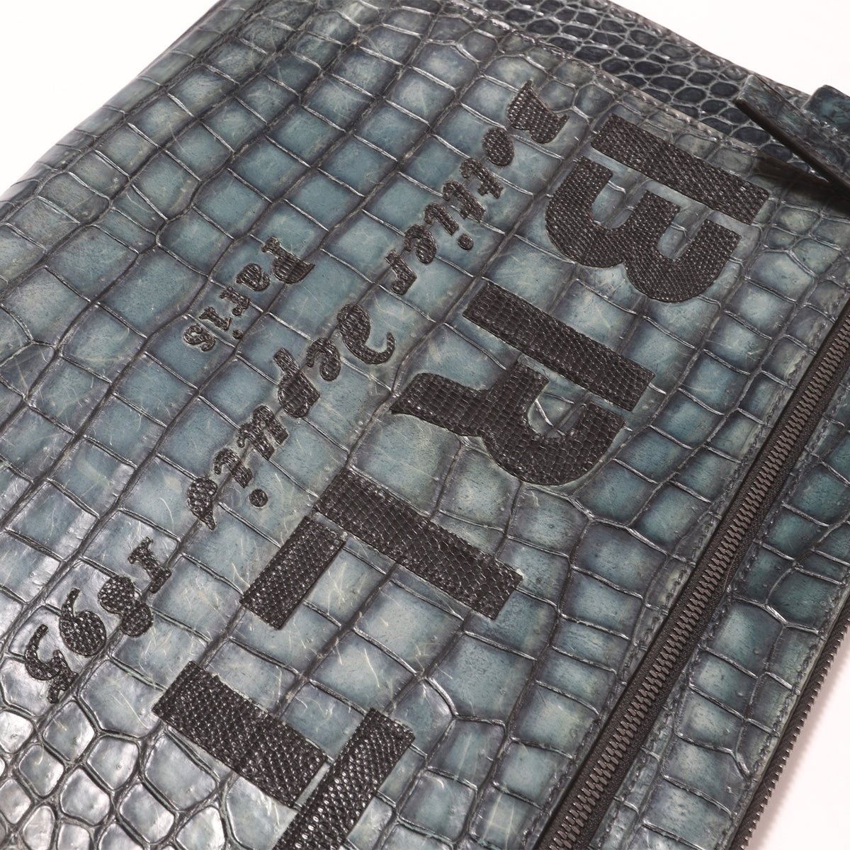 Berluti by Haider Ackermann FW17 Croc Skin Lizard Patch Clutch Prototype
