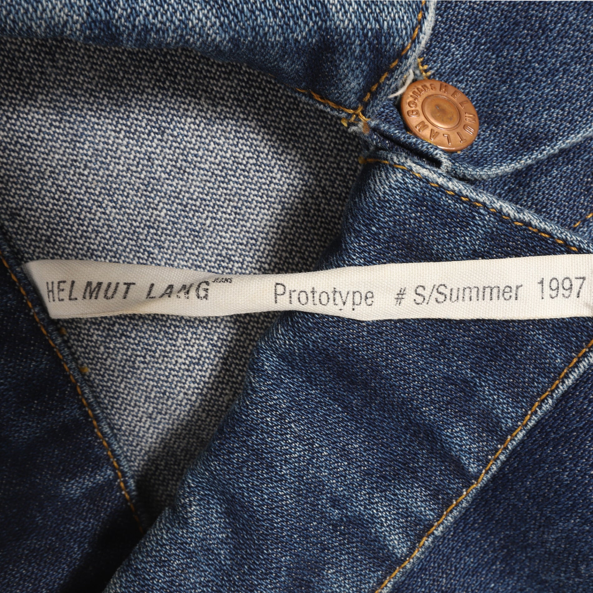 Helmut Lang SS97 Prototype Resin Stripe Denim Jacket