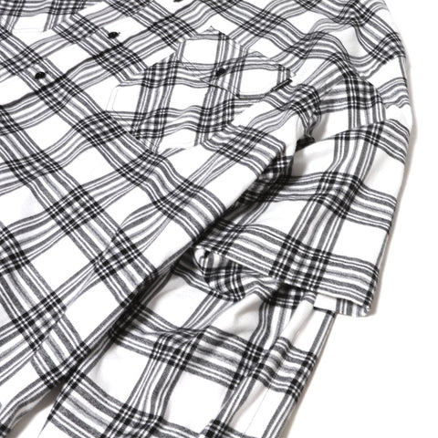 Balenciaga AW18 Oversized Slashed Sleeve Plaid Flannel Shirt