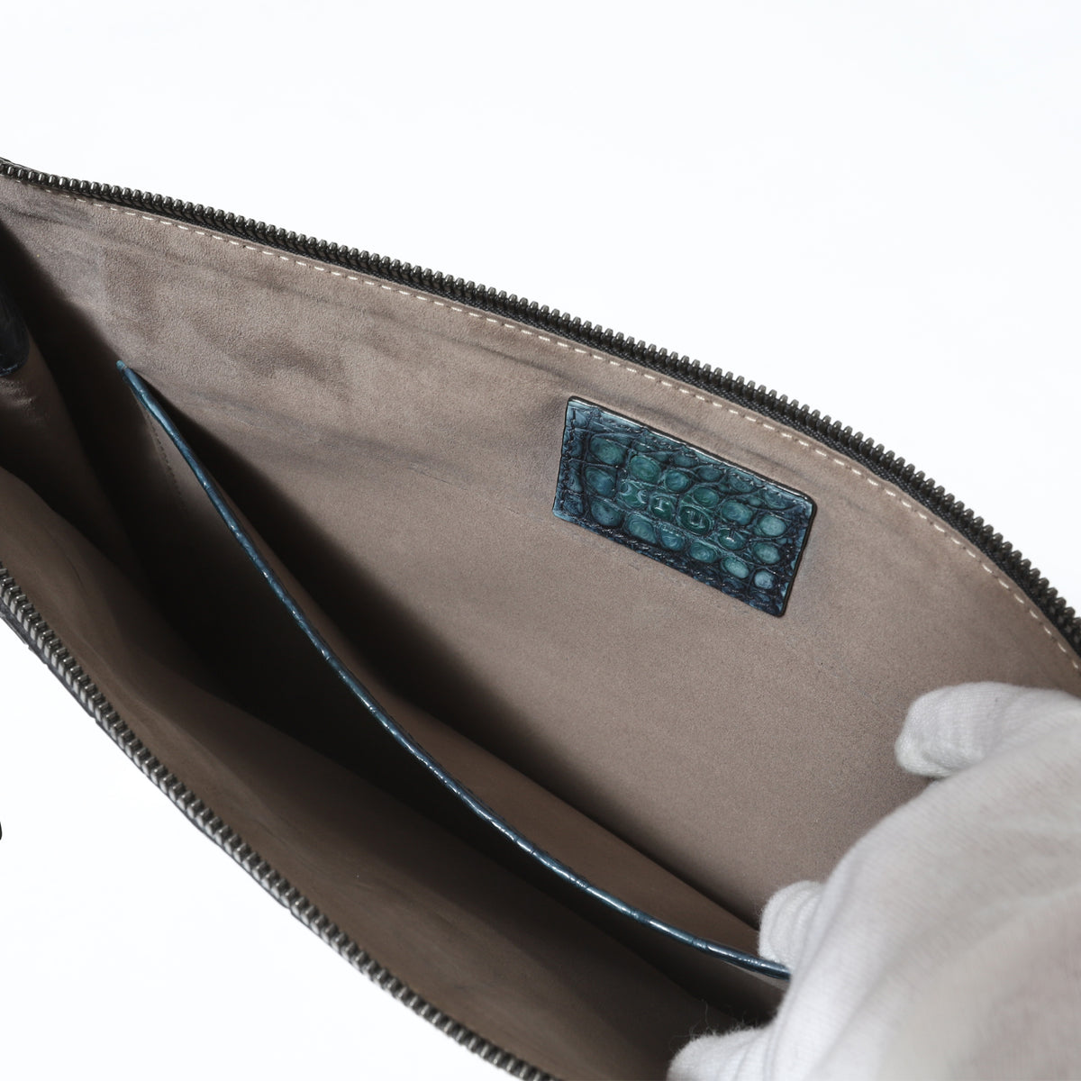 Berluti by Haider Ackermann FW17 Croc Skin Lizard Patch Clutch Prototype