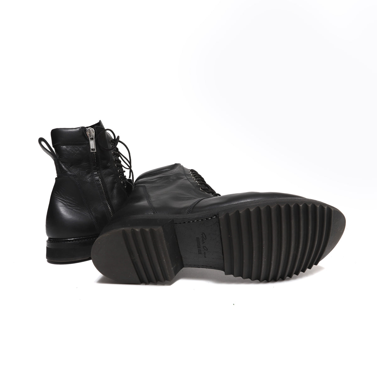 Rick Owens SS15 Goodyear Flex Black Military Combat Boots