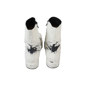 Maison Martin Margiela 2002 Artisanal Hand Painted Square Toe Boots