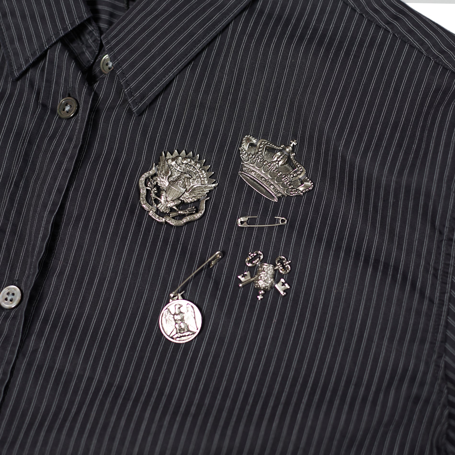Balmain SS11 Pinstripe Pin Shortsleeve Shirt