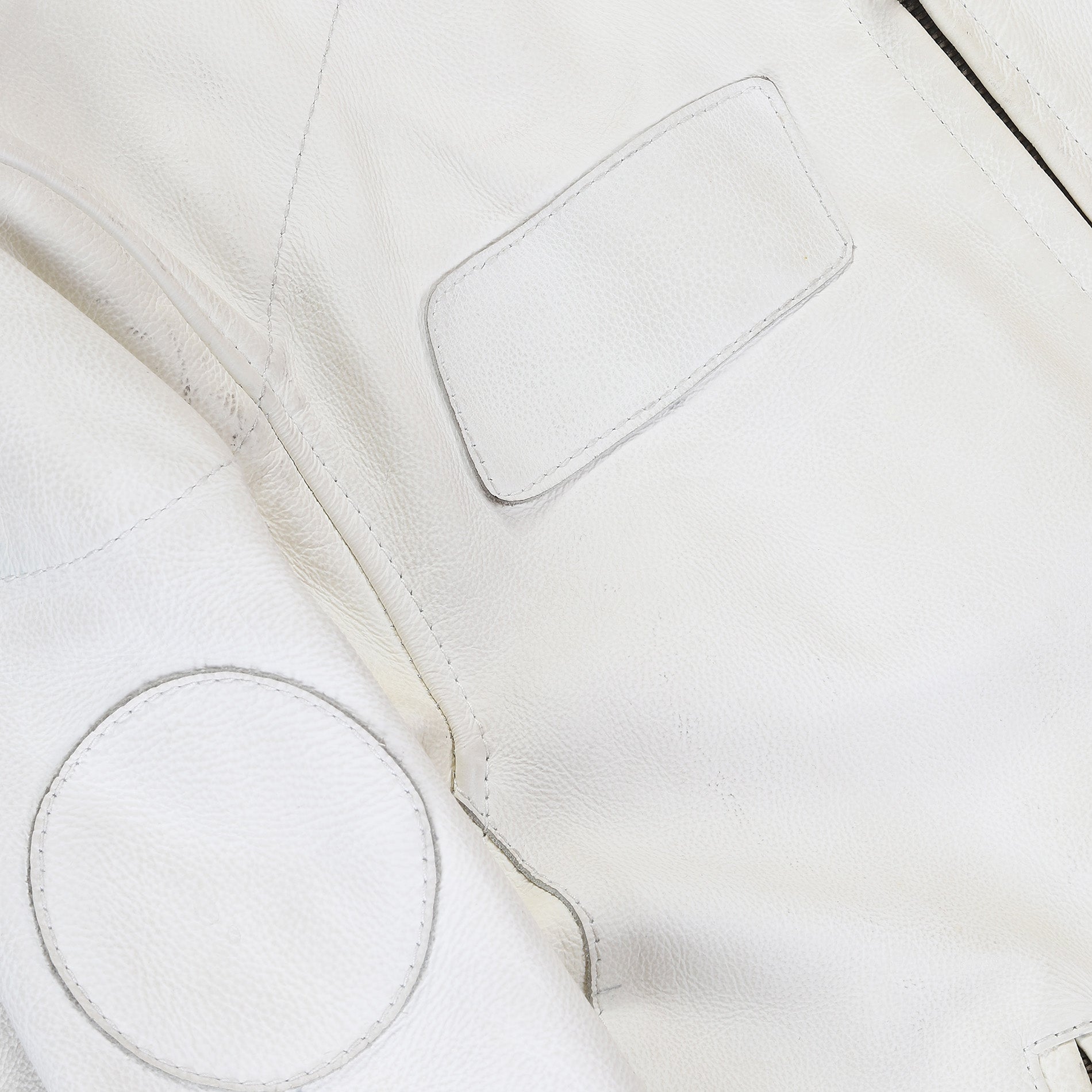 Maison Martin Margiela SS2002 WHITE Patched Leather Jacket