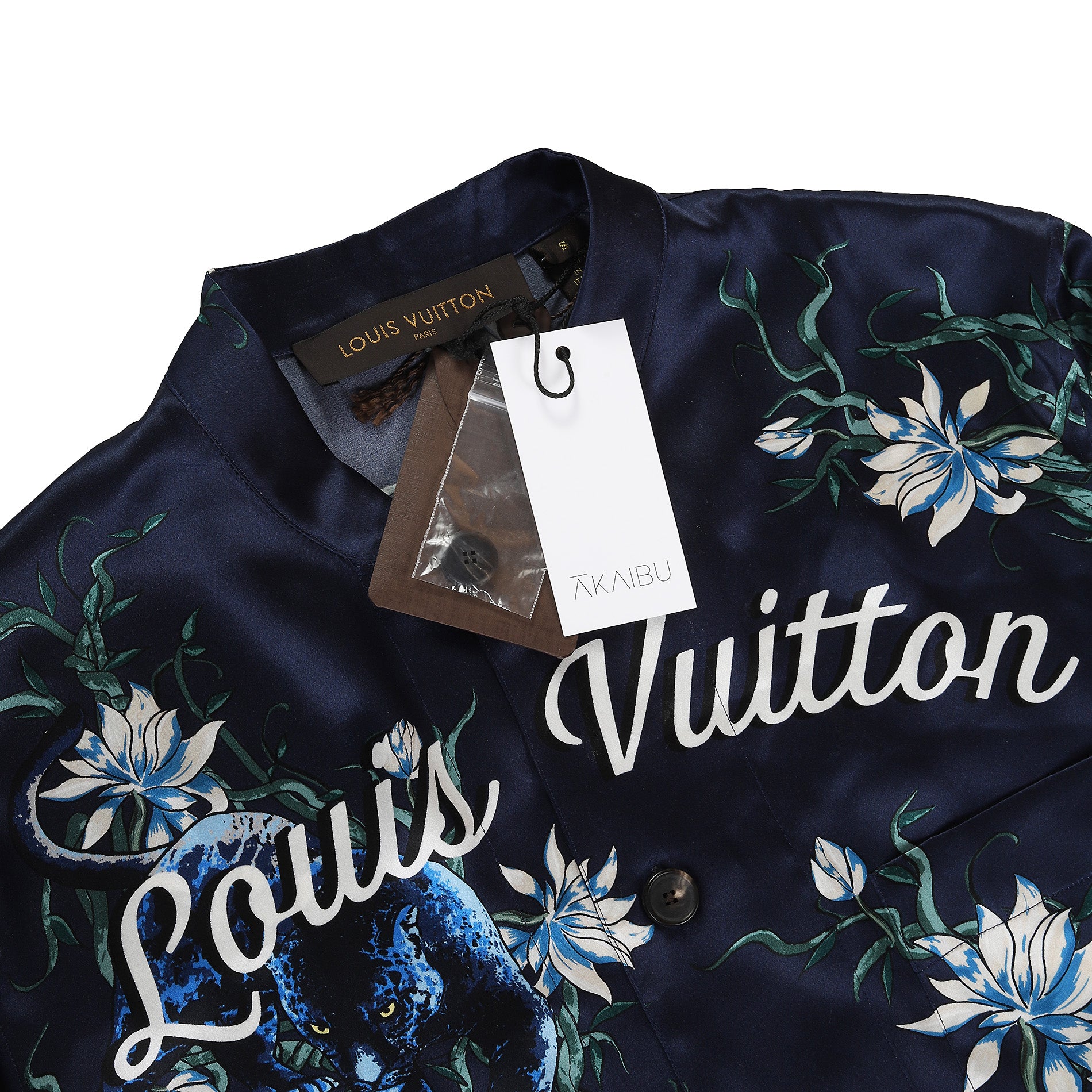 Louis Vuitton Louis Vuitton Monogram Silk Light Blue Pajama Shirt