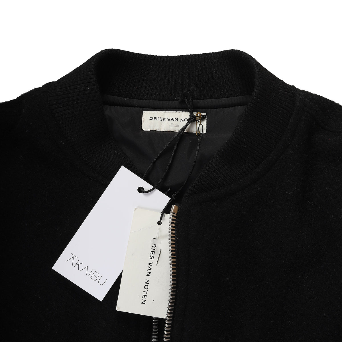 Dries Van Noten FW2014 Black Back Zip Wool Bomber
