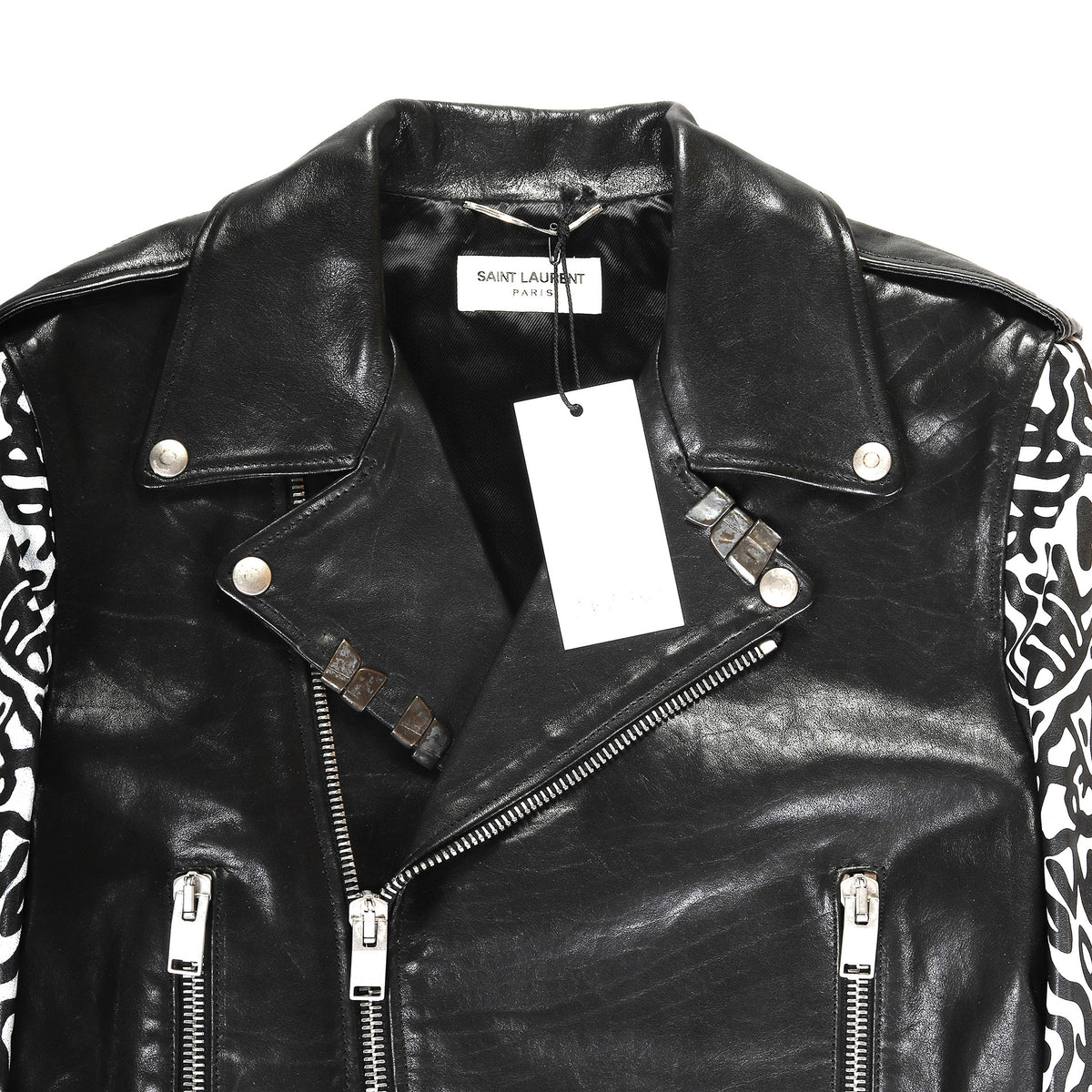 Saint Laurent Paris FW2013 Sumi Ink Calf Leather Motorcycle Jacket