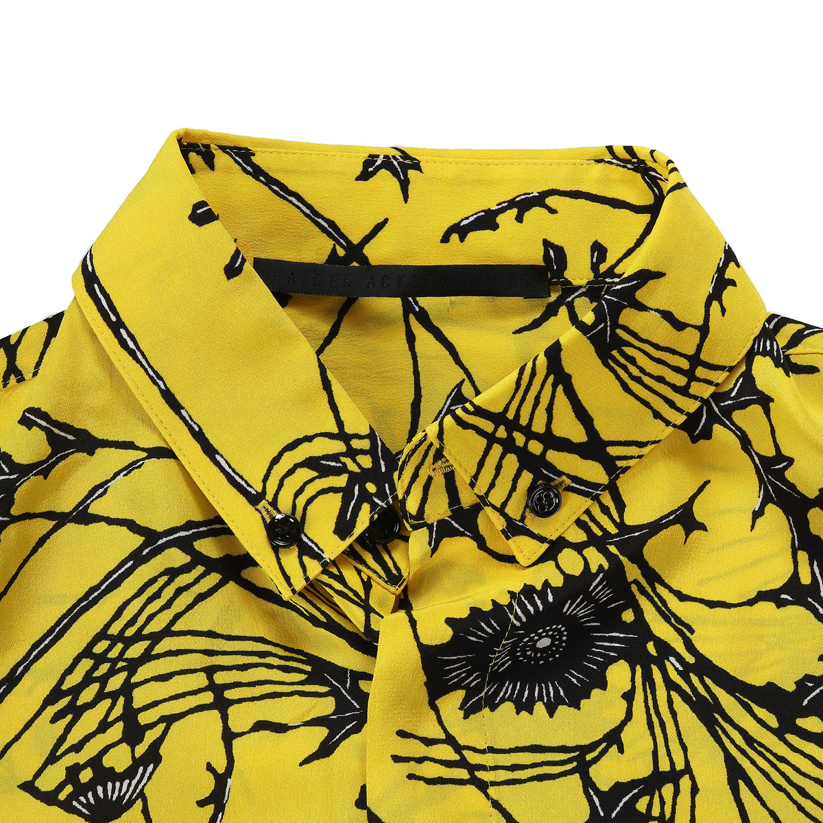 Haider Ackermann SS2017 Yellow Floral Silk Shirt