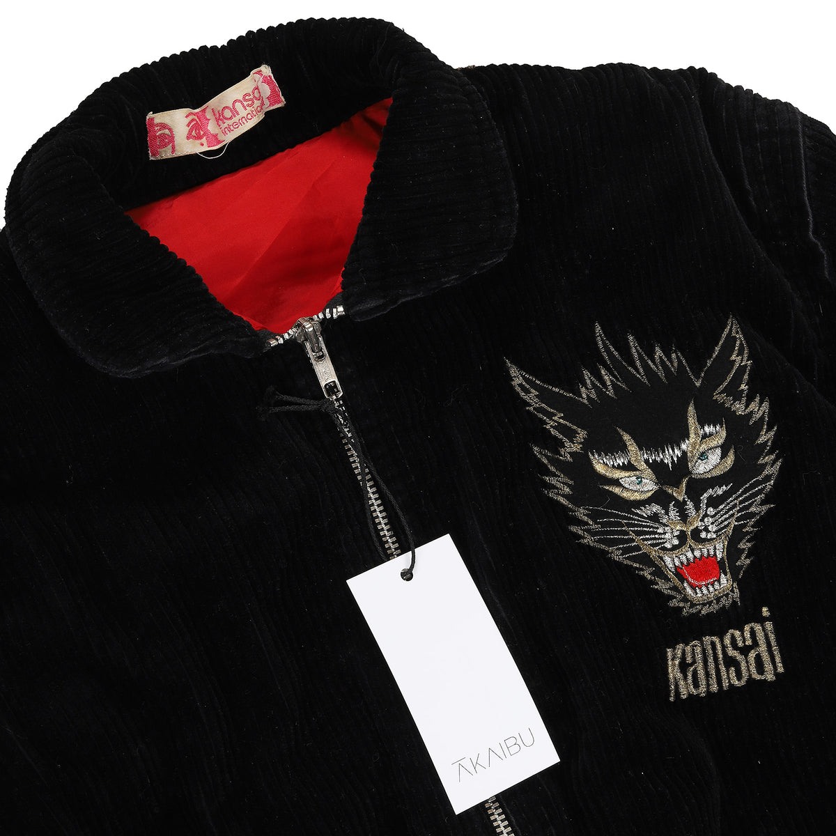Kansai Yamamoto 80s Cord Tiger Embellished Bomber Jacket