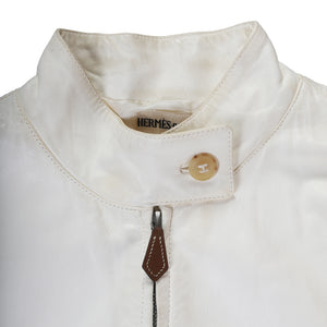 Hermès by Martin Margiela White Leather Jacket