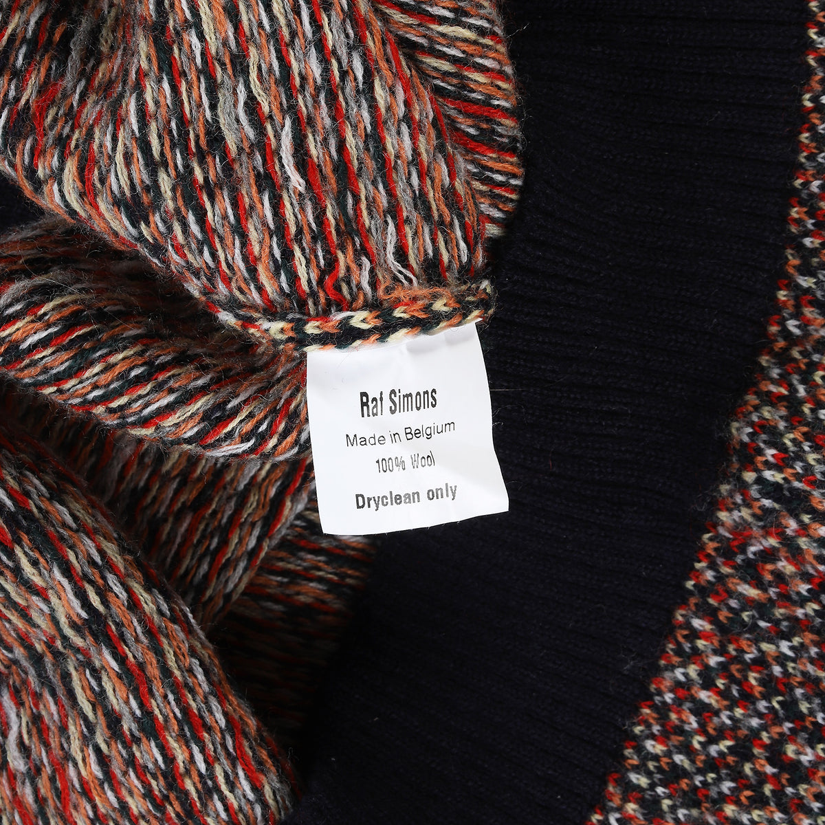Raf Simons AW2003 Closer Multicolor Turtle Neck Knit Sweater