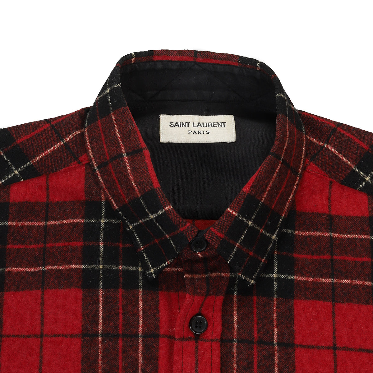 Saint Laurent Paris FW2013 Oversized Red Tartan Flannel Shirt