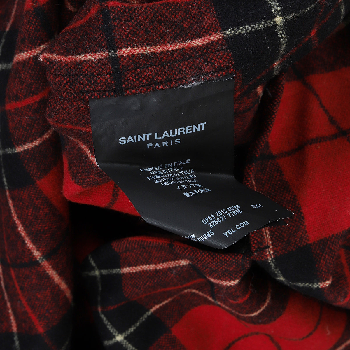 Saint Laurent Paris FW2013 Oversized Red Tartan Flannel Shirt