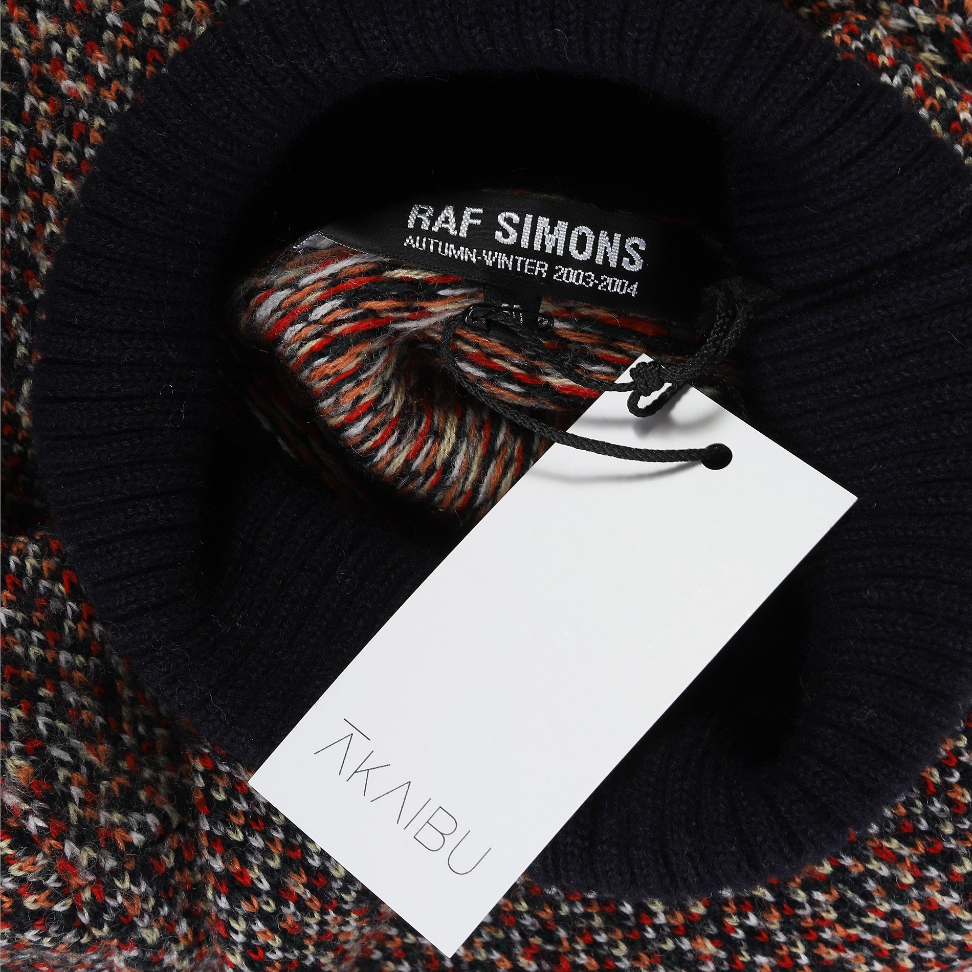 Raf Simons AW2003 Closer Multicolor Turtle Neck Knit Sweater