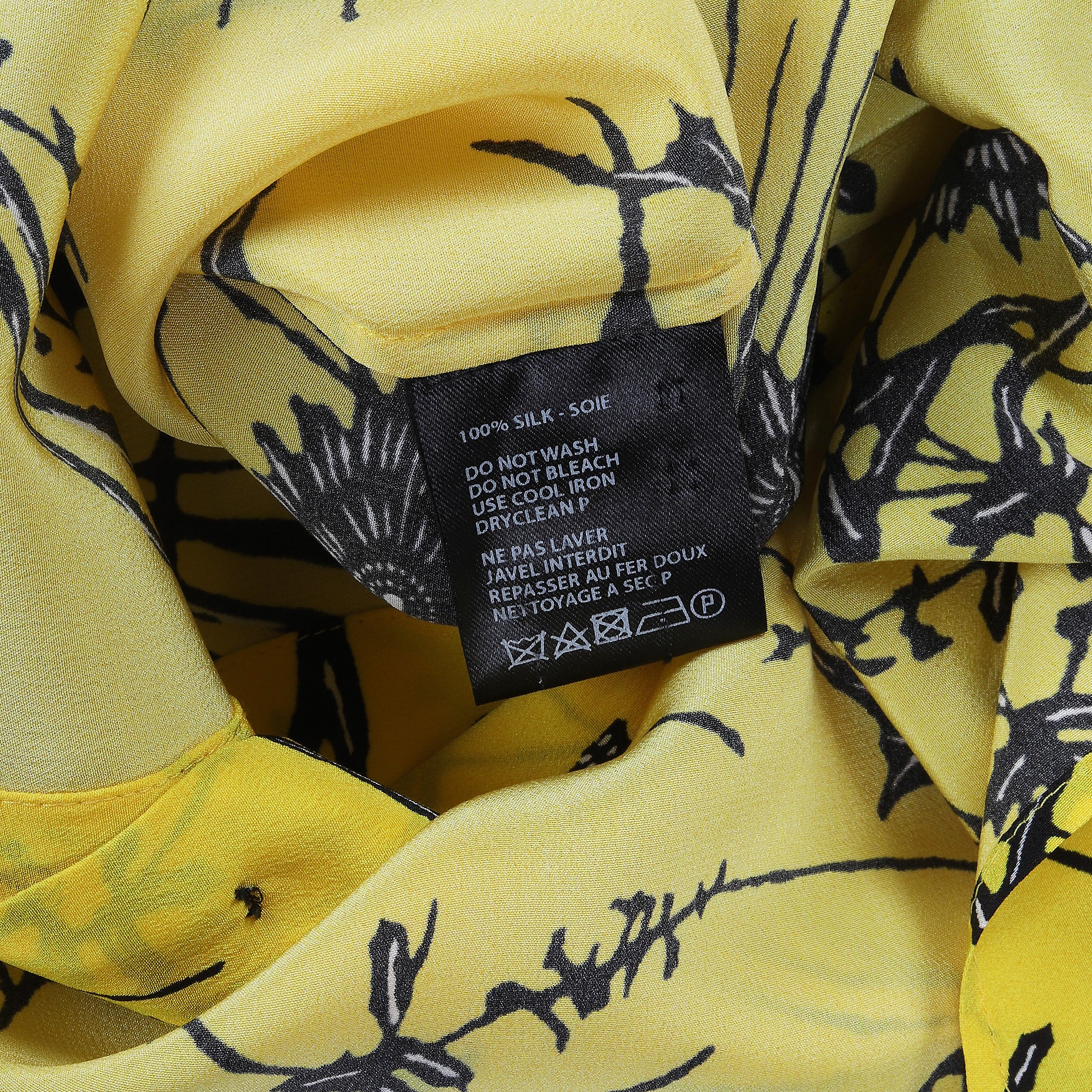 Haider Ackermann SS2017 Yellow Floral Silk Shirt