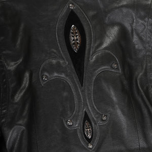 Chrome Hearts JJ DEAN Black Leather Embellised Motorcycle Jacket