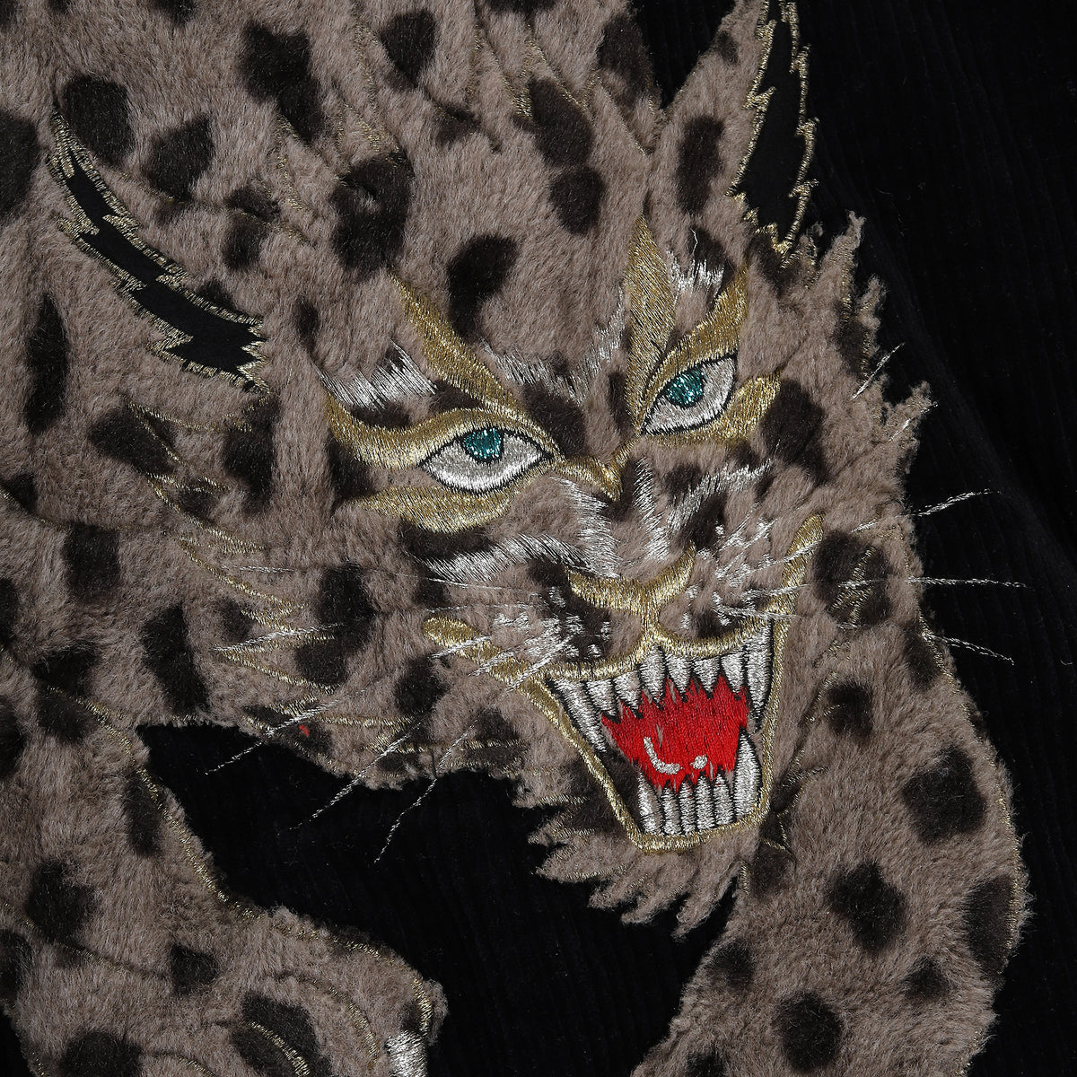 Kansai Yamamoto 80s Cord Tiger Embellished Bomber Jacket