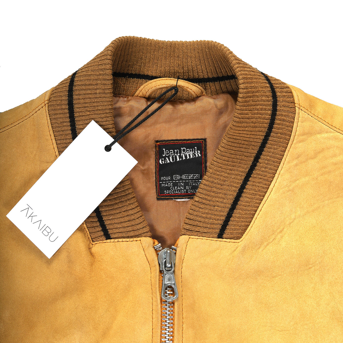 Jean Paul Gaultier SS1987 Hindi Logo Leather Bomber