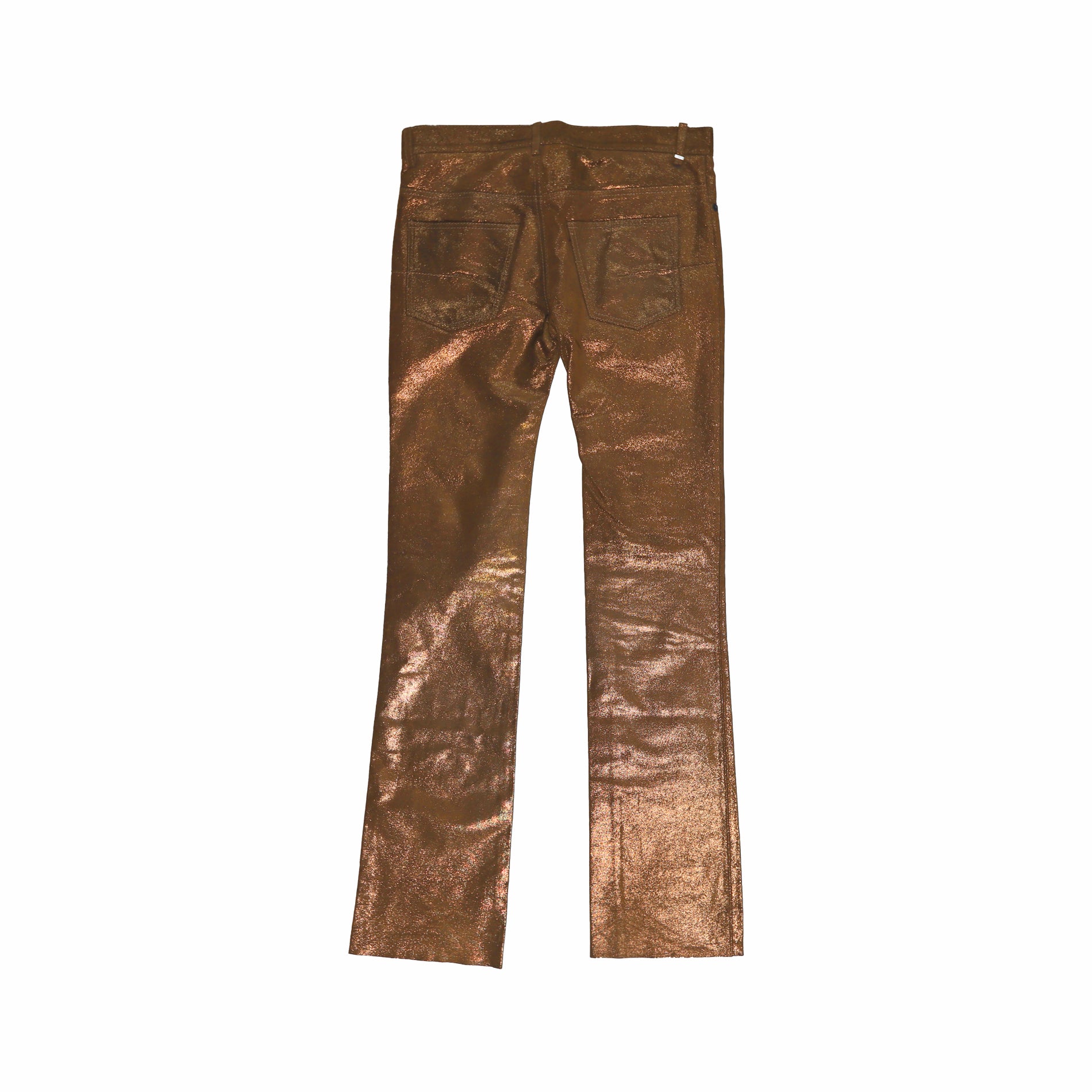 Dior Homme AW05 "In The Morning" Gold Glitter Leather Pants