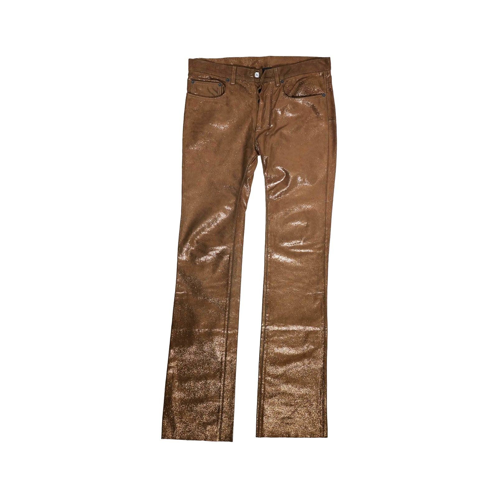 Dior Homme AW05 "In The Morning" Gold Glitter Leather Pants
