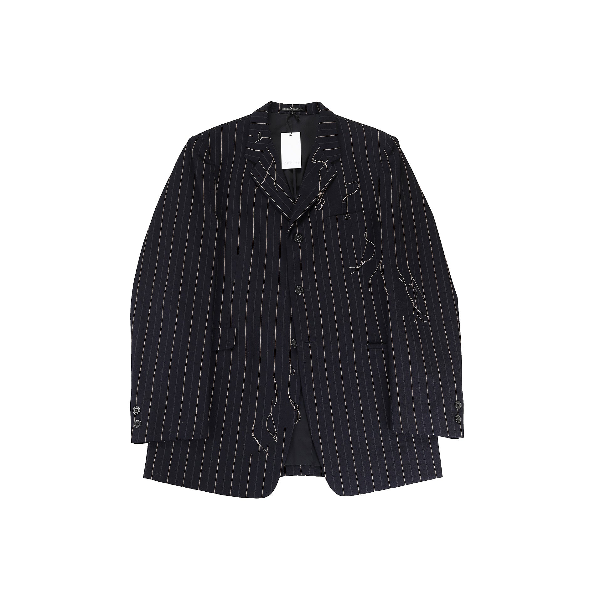 Yohji Yamamoto AW2003 Loose Thread Striped Jacket