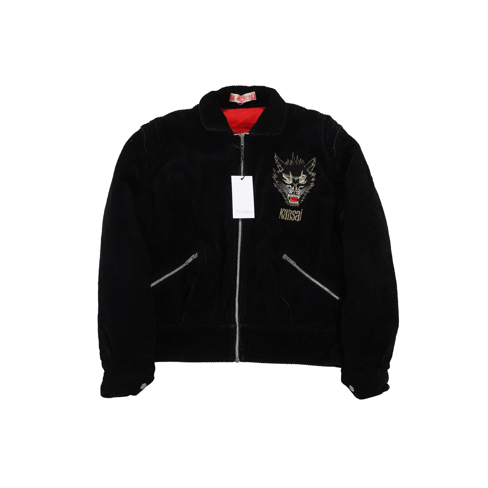 Kansai Yamamoto 80s Cord Tiger Embellished Bomber Jacket