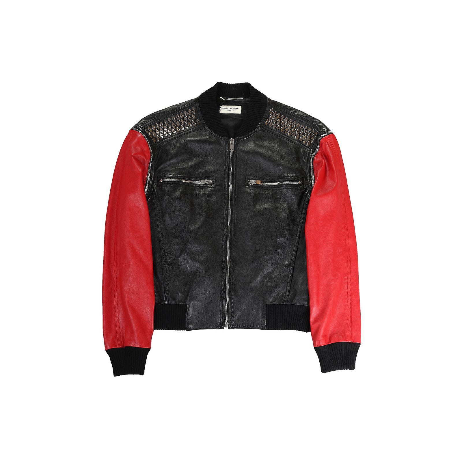 Saint Laurent Paris SS2016 Sample Rocket Embellished Leather Jacket