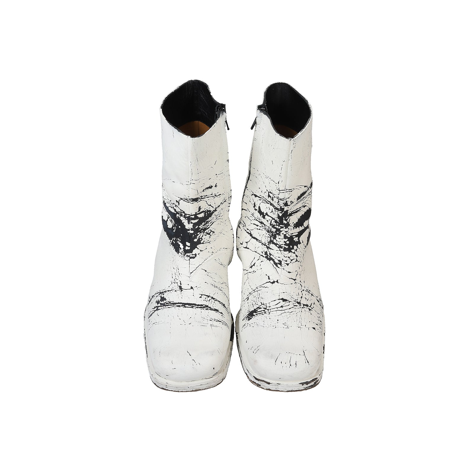 Maison Martin Margiela 2002 Artisanal Hand Painted Square Toe Boots