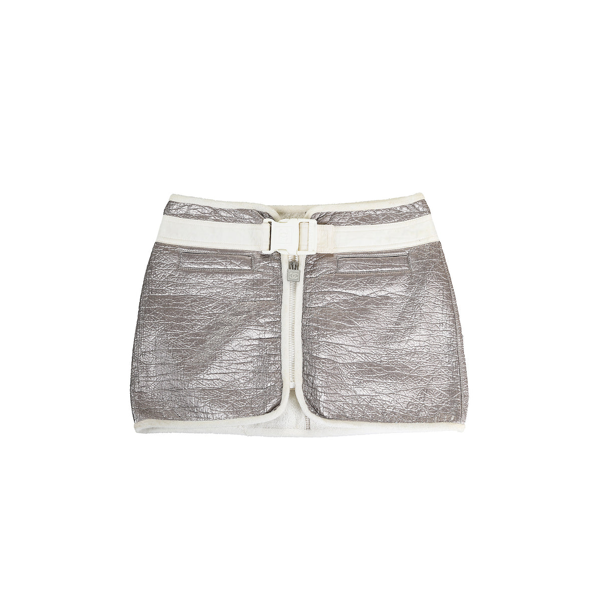 Chanel Sport 2000s Silver Buckled Skirt